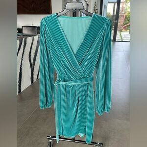 Elegant Teal Wrap Dress